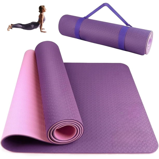 Tapete de Yoga Antideslizante y Cómodos, Yoga Mat para Ejercicio, Tapete Yoga Antiderrapante de Suavecito y Grueso, Colchoneta Fitness Alfombrilla para Yoga