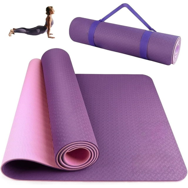 Tapete de Yoga Antideslizante y Cómodos, Yoga Mat para Ejercicio, Tapete Yoga Antiderrapante de Suavecito y Grueso, Colchoneta Fitness Alfombrilla para Yoga
