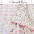 thumbnail image 3 of Pink Heart Floral Dot Giraffe Medallion Cotton Patchwork Twin Reversible Quilt Bedding Set, 3 of 6