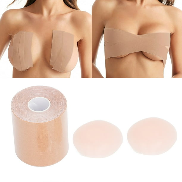 Cinta para el cuerpo del pecho ANGGREK cubiertas adhesivas transpirables para pezones adhesivo de silicona oculto para mujer vestido sin tirantes