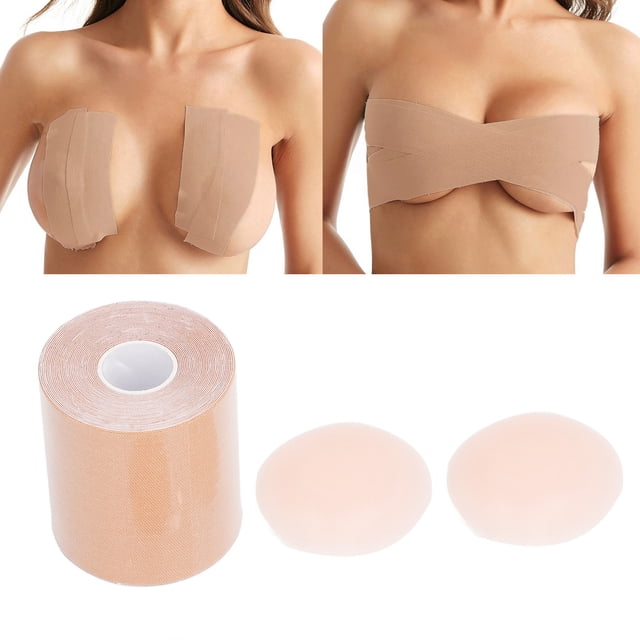 Cinta para el cuerpo del pecho ANGGREK cubiertas adhesivas transpirables para pezones adhesivo de silicona oculto para mujer vestido sin tirantes