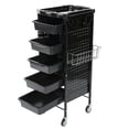 thumbnail image 4 of Cartero De Estante De Almacenamiento De 6 Niveles Con Ruedas, Almacenamiento De Salón De Belleza De Ruedas De PVC, Altura De Nivel De Nivel De Nivel De Ajuste De Carro De, 4 of 7