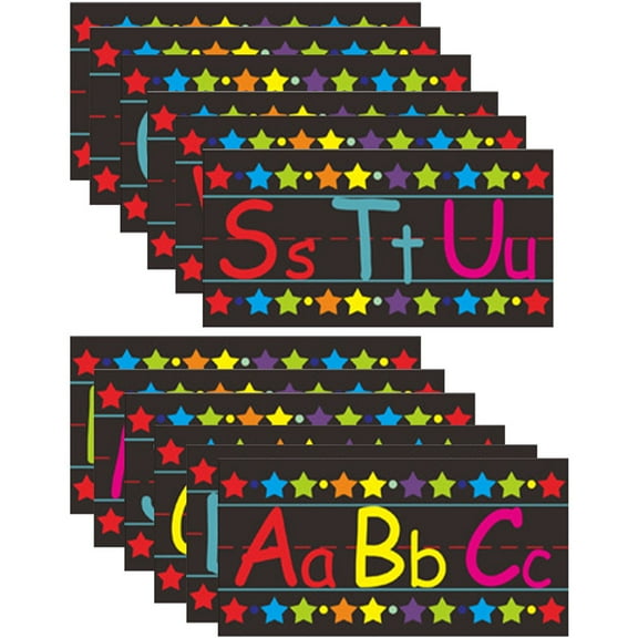 WRITWAA Removable Alphabet Poster Stickers Set, Multi-Color PVC Letters for Kids Learning and Classroom Decoration