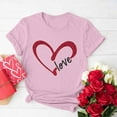 thumbnail image 2 of Women Valentine's Day Shirts Short Sleeve Letter Heart Graphic T-Shirts Casual Pullover Tunic Tops (3XL, D Pink), 2 of 5