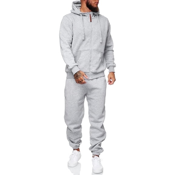 CUBECIRCLE Sweatsuits for Men 2 Piece Men's Jogging Tracksuit Set Hoodie Casual Athletic Long Sleeve Zipper Suit Set Men's Casual Outfits