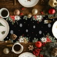 thumbnail image 5 of Merry Christmas Dresser Scarf Farmhouse, Dining Table Decorations for Wedding/Parties, Black Xmas Tree Snowflake Poinsettia Table Runner 48 Inches Long for Kitchen Dining, 13 x 48 In, 5 of 9