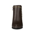 thumbnail image 2 of Unique Bargains Women's Pointed Toe Zip Stiletto High Heel Ankle Boots Coffee (Size 6), 2 of 8