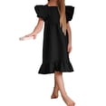 thumbnail image 2 of Ruffle Sleeve Girls High Waist Girls Loose Dress, 2 of 4