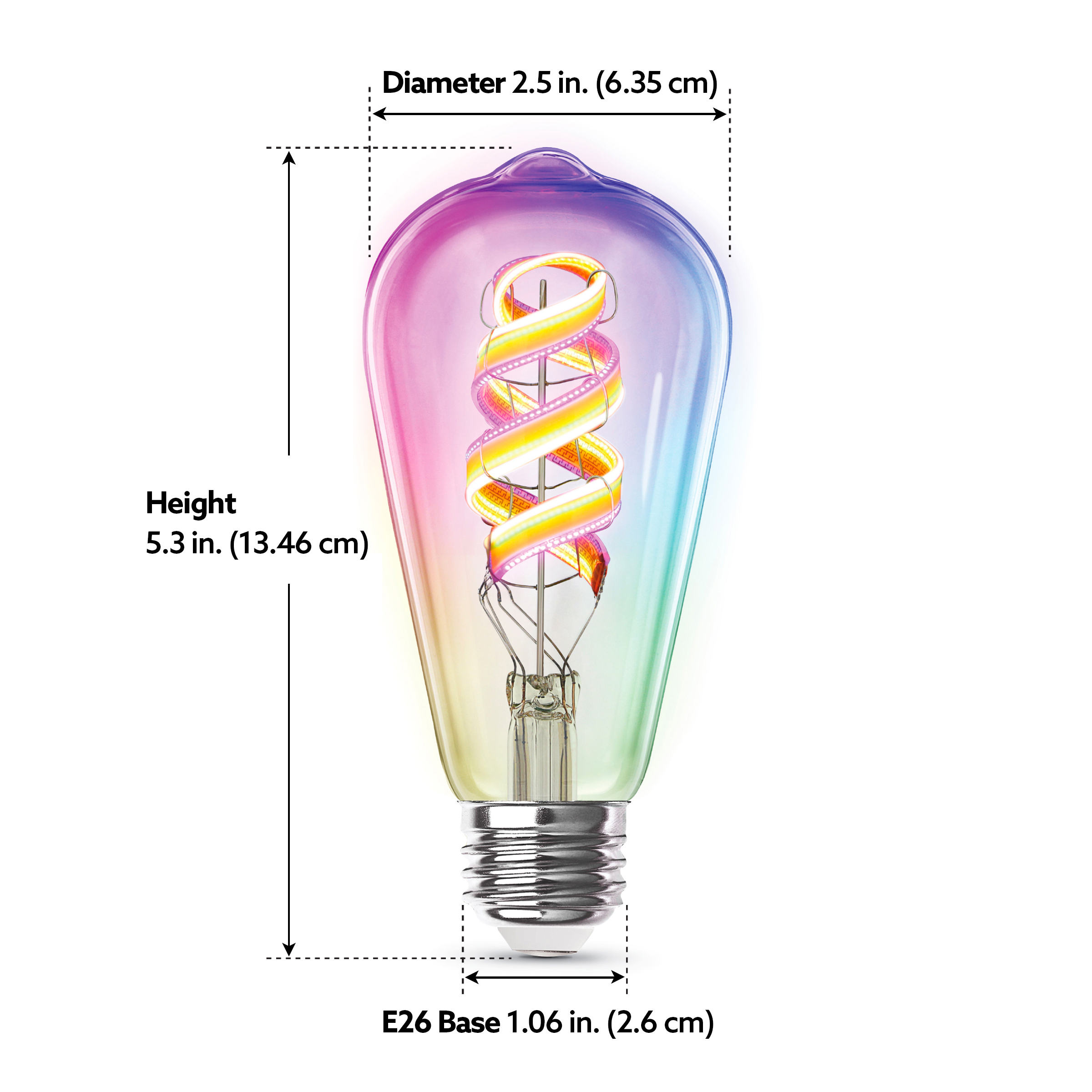 Feit Electric Smart Dimmable ST21 LED Bulb, Multicolor photo 4