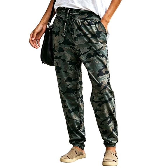 DHFJKG Sweatpants Women Camouflage Athletic Joggers Pants Casual Drawstring Ankle-Tied Pants With Pockets