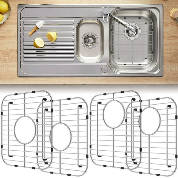2Pcs Kitchen Sink Grid 304 Stainless Steel Sink Protectors Double Bowl Sink Bottom Grid Large Sink Protectors Grid 13x12inch