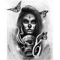 thumbnail image 1 of ZHAOCHENG Pintura de diamante con aguja cuadrada, Calavera grande, amor, 40x30cm, punto de cruz, mosaico de diamantes para niños, daguerrotipo informal creativo, bordado de diamantes, lienzo cuadrado, 1 of 5