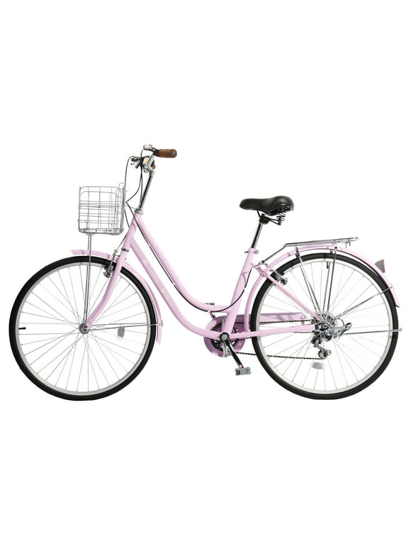 Ktaxon 26in Urban Commuter City Bike, Shimano 7 Speed Adult Road Bicycle, Pink