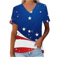 thumbnail image 2 of Blczomt 4th of July Womens Tops Independence Day Patriotic T Shirts American Flag 2025 Short Sleeve Blue Women's T-Shirts, 2 of 4