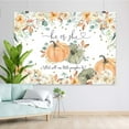 thumbnail image 4 of Greenery Pumpkin Theme Gender Reveal Beautiful Backdrop He or She Autumn Fall Baby Shower Background Eucalyptus Leaves Boy or Girl Party Decorations Cake Table Banner, 4 of 5