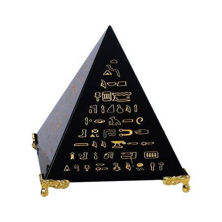 

BESTONZON Crystal Pyramid Adornment Decorative Scriptures Pyramid Crystal Ornament
