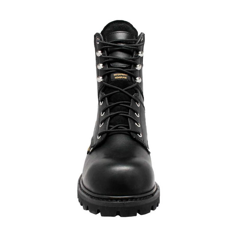 AdTec Mens 9-Inch Super Logger Boot Black Leather Waterproof  display picture 1