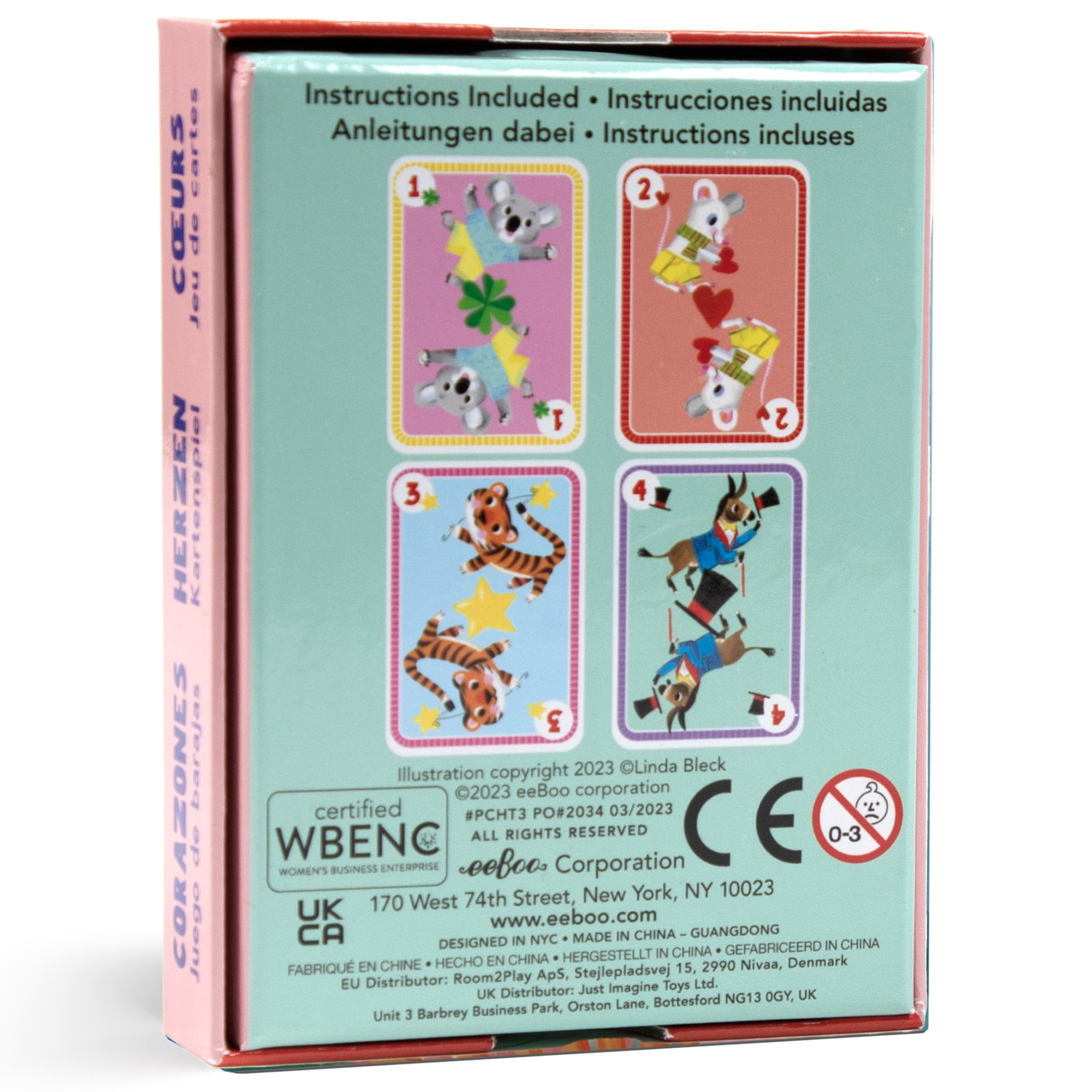 eeBoo: Hearts Playing Card Game - Classic Card Game, Kids & Family, Ages 5+