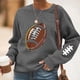 thumbnail image 1 of TaTaai Women Baseball Print Crew Neck Long Sleeve Drop Shoulder Top Hoodie Ladies Spring Autumn Daily Commute Street Wear Soft Comfortable No Fading Machine Washable Stylish Top Gift, 1 of 4