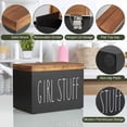 thumbnail image 3 of Porta Tampones para BañO, Organizador de Productos Femeninos, Estuche Organizador de Toallas Sanitarias con Tapa Abatible, Almacenamiento de Tampones Week, Color Negro., 3 of 7