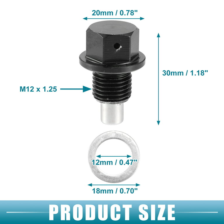 Magnetic Oil Drain Plug/Bolt Made of Stainless Steel - Compatible with  TOYOTA Engine Pan and Transmission