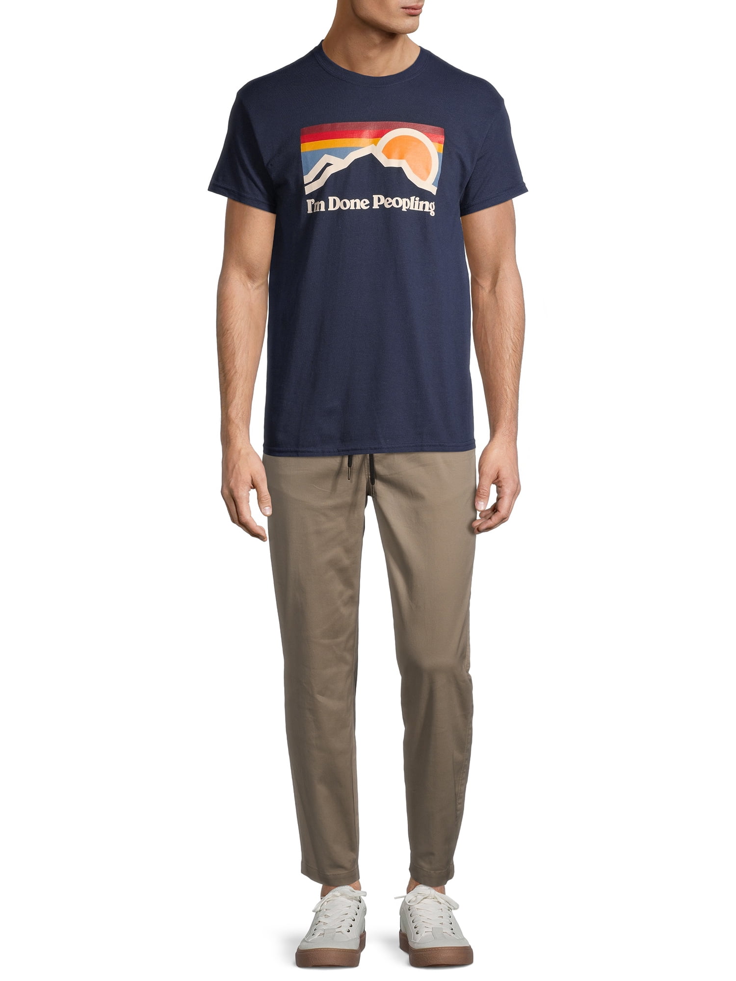 Humor I'm Done Peopling Men's and Big Men's Graphic T-shirt