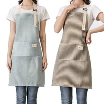 Aprons 2 Pack Adjustable Bib Aprons with 2 Pockets Cotton Linen Cooking Kitchen Chef Apron for Women and Men