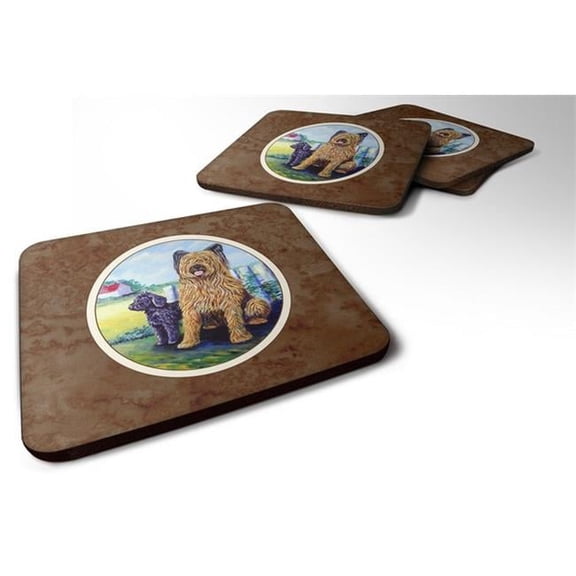 Briard Foam Coaster, 3.5 x 0.25 x 3.5 in. - Set of 4