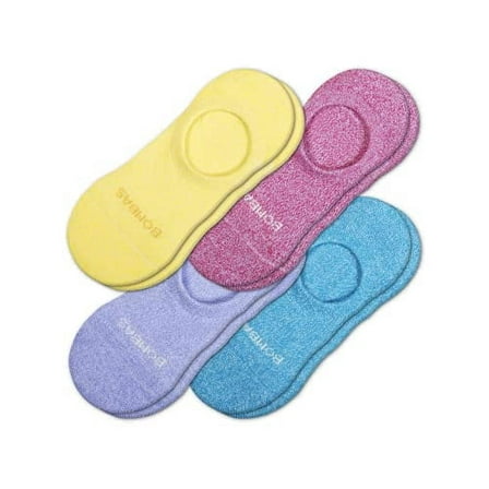 Bombas Men's Cotton Cushioned No Show Sock, Multicolor (4 Pack)