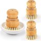 thumbnail image 1 of Bamboo Dish Scrub Brushes By Subekyu, Kitchen Wooden Cleaning Scrubbers Set For Washing Cast Iron Pan/pot, Natural Sisal Bristles, Set Of 3, 1 of 4