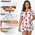 thumbnail image 4 of Psesaysky Pink Ladybug Love Print Dresses with Shorts for Women Tummy Control Zip Up Athletic Dress Valentine's Day Short Sleeve Sundress 2 in 1 Set Golf Outfits XS-2XL, 4 of 7