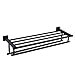 thumbnail image 3 of GERZWY Towel Shelf with Double Towel Bar Rack Organizer for Bathroom 24-Inch SUS 304 Stainless Steel Modern Wall Mount Matte Black, 3 of 4
