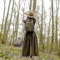 thumbnail image 3 of Vegan Cork Leaf Backpack, Cottagecore Hobbitcore, Plant-Based Leather 29x37x15cm, 3 of 4