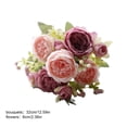 thumbnail image 3 of JHyouerji Faux Peony Rose Artificial Flower Bouquet 13x2 Inch Dual Pink Plastic Floral Stem for Wedding Table Home Vase Decor, 3 of 7