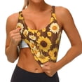 thumbnail image 3 of Balery Vintage Wood Grain Sunflower A Pattern Racerback Sports Bras for Women - Padded Seamless High Impact Support for Yoga Gym Workout Fitness-Large, 3 of 8