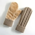 thumbnail image 5 of KHONTS Winter Mittens Gloves for Women Warm Lining Knit Thick Thermal Snow Gloves for for Cold Weather Gifts Khaki One Size, 5 of 5