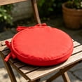 thumbnail image 4 of 12 Inch Round Outdoor Cushions for Patio Furniture - Thick Waterproof & Fade-Resistant Chair Cushion with Ties, Non-Slip Circle Seat Pads for Kitchen Dining Chairs, Red, 4 of 5