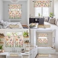 thumbnail image 6 of Pink Flowers Kitchen Curtains Sets for Windows 36 Inch Length, Spring Floral Butterfly Elegant Pastoral Botanical Rod Pocket Window Treatments Tier Curtains and Valances Set for Bedroom/Bathroom, 6 of 8