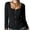 Black_#01, variant on Women's Notch Square Neck Button Front Top Long Sleeve Fitted Textured Blouses Lightweight Causal Shirts,Purple L