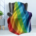 thumbnail image 4 of Rainbow Soft Flannel Fleece Blanket, Pride Flag Inspired Design with Vivid Colors Love Wins Gender Freedom LGBT Themed, Cozy Plush for Indoor and Outdoor Use, 60" x 80", Multicolor, by Ambesonne, 4 of 5
