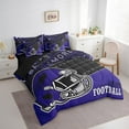 thumbnail image 3 of jejeloiu Baltimore Bedding Comforter Set,7pcs,Football City Queen Bedding Sets,Purple Helmet Queen Sheet Sets For Child,Super Cozy Room Decor Reversible, 3 of 7