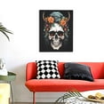 thumbnail image 4 of Sikiie Flower Horn Skull Print Canvas Decorative Hanging Painting, Anti-shrinkage Hanging Frame, Suitable for Home, Office Wall Decorations, 4 of 6