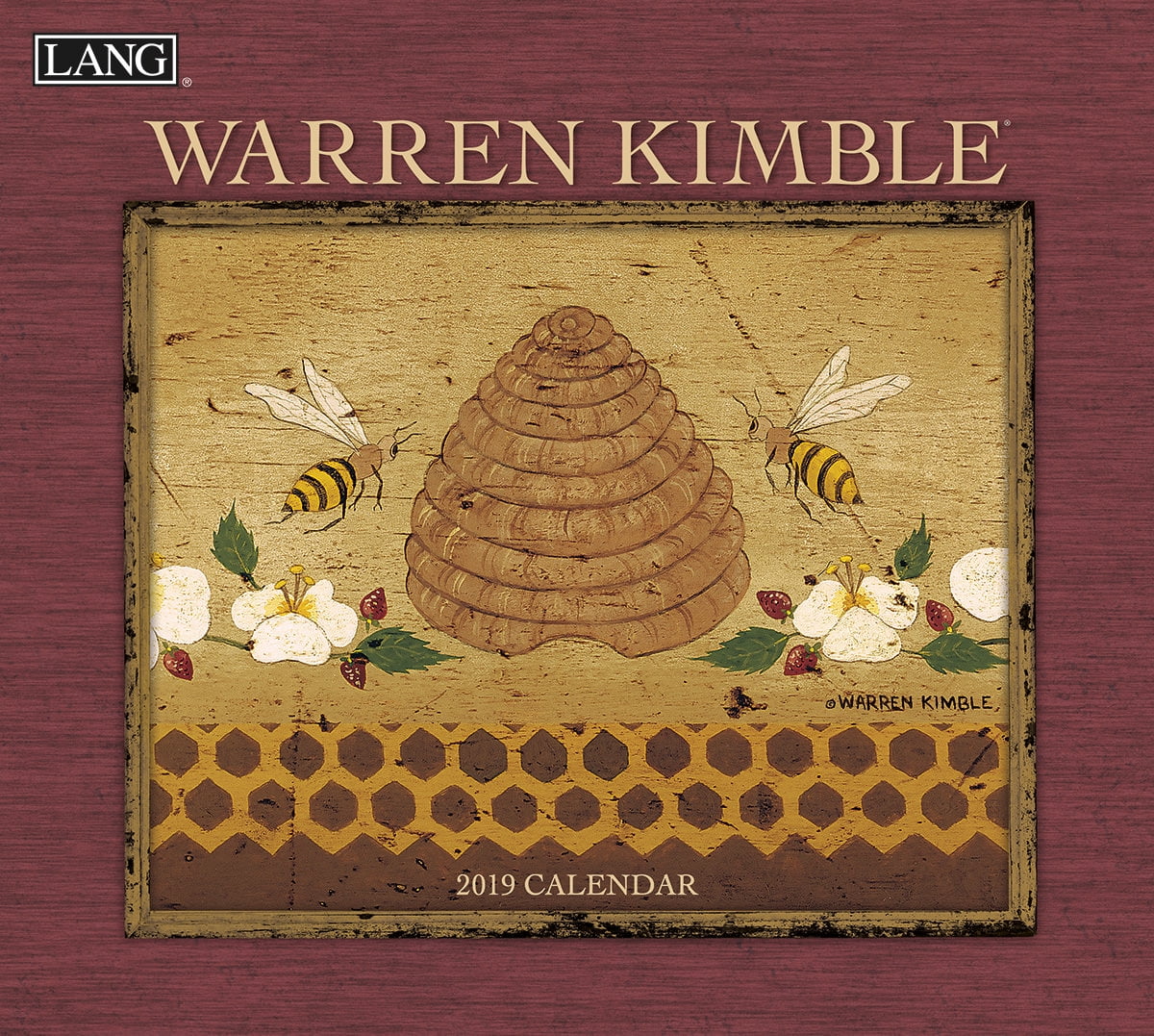Wallpaper Border Warren Kimble Americana Country Fruit Baskets With Red Trim