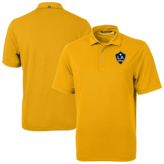 Men's-Cutter & Buck  Gold LA Galaxy Virtue Eco Pique Recycled Polo