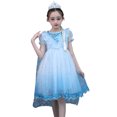 thumbnail image 1 of Elsa Robe pour Filles Enfants à Manches Courtes Robe de Fête à Paillettes Halloween Cosplay Costume de Princesse Robe d'Anniversaire Déguisement, 1 of 6