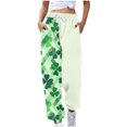 thumbnail image 1 of FAIWAD Pantalons de Jogging Imprimés Trèfle pour Femmes, Taille à Cordon, pour la Course avec Poches, 1 of 4
