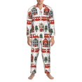thumbnail image 3 of Balery Christmas Houses Pijama para Hombre de Dos Piezas con Manga Larga, Conjunto de Dormir y Descanso Suave con Bolsillos-X-Large, 3 of 7