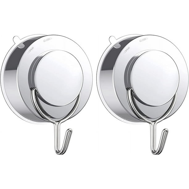 Ganchos de ventosa Rawiri, VIS'V, 2 paquetes de ventosas de vacío resistentes y extraíbles con ganchos de metal, impermeables, para ventanas, vidrios, cocinas, baños, duchas, paredes, toallas,