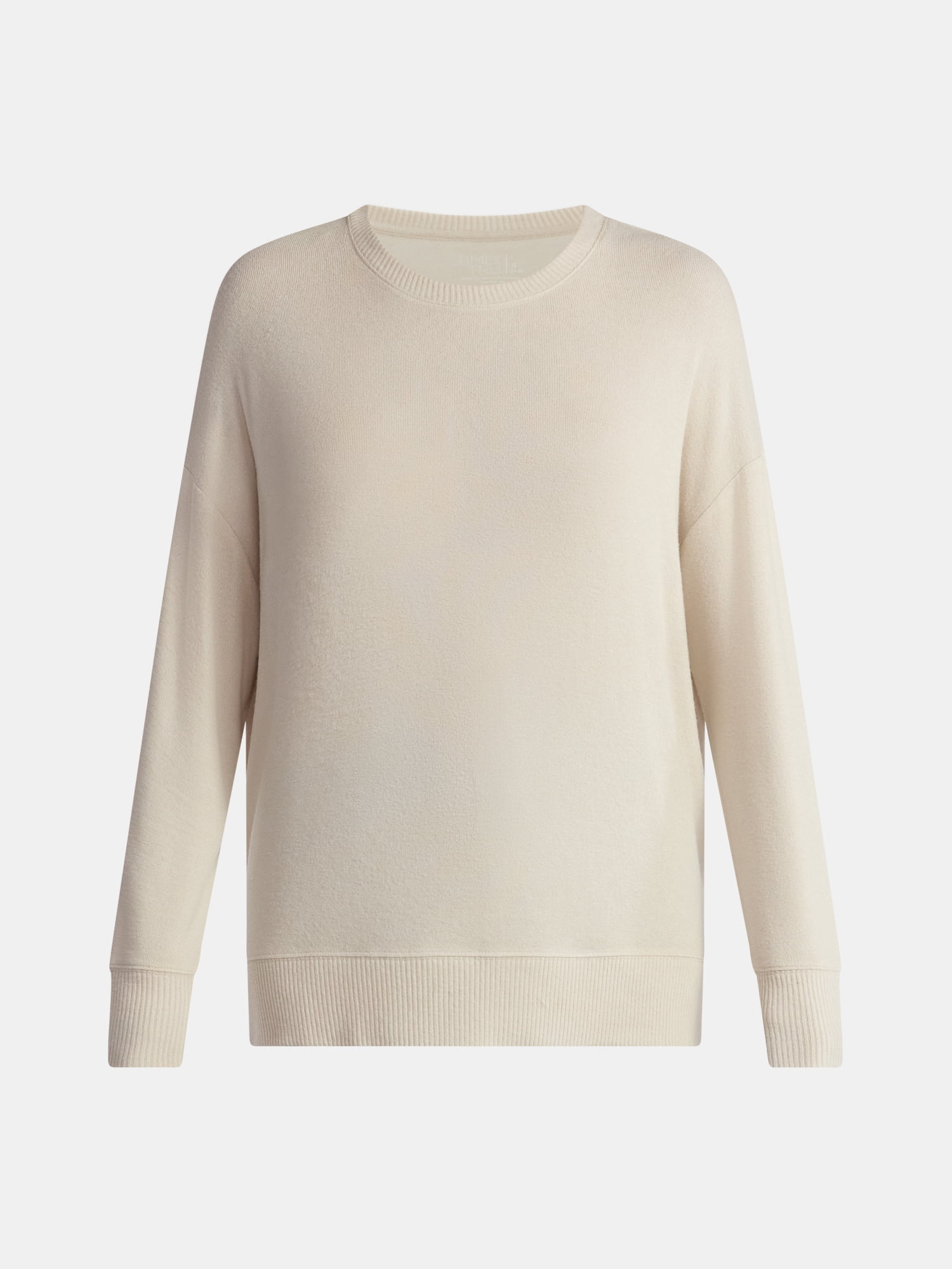 Time and Tru Women's Hacci Knit Tee with Long Sleeves, Sizes XS-XXXL