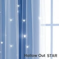 thumbnail image 3 of 2 Panel Star Curtains Hollow Out Blackout Curtains for Kids Room 52in Double Layer Star Cut Out Window Decor, 3 of 14